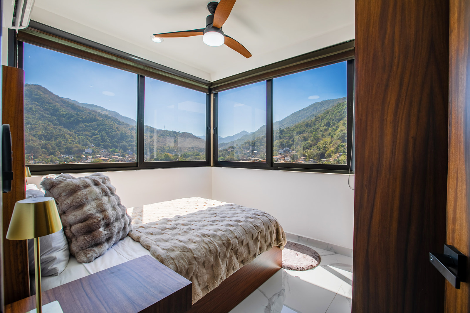 Bedroom with full mountain views